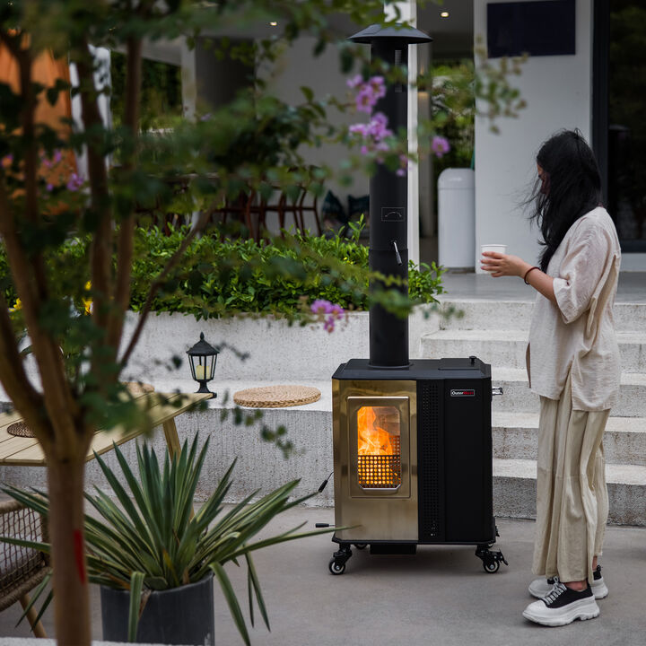 OuterMust 110,000 BTU Pellet Patio Heater for Outdoor Use