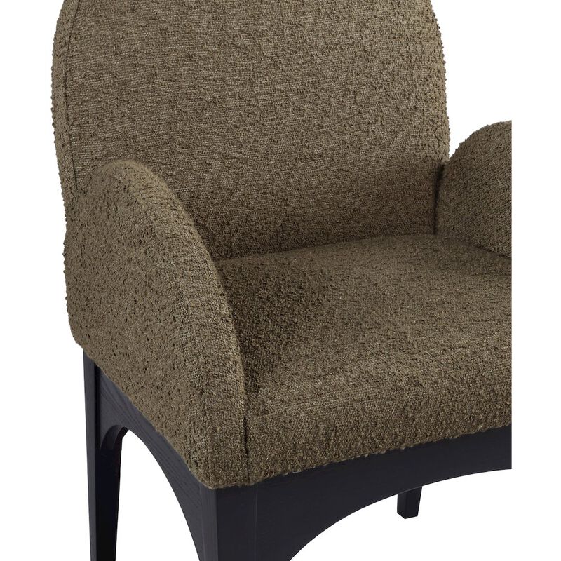 Meridian Furniture Waldorf Olive Boucle Fabric Dining Chair