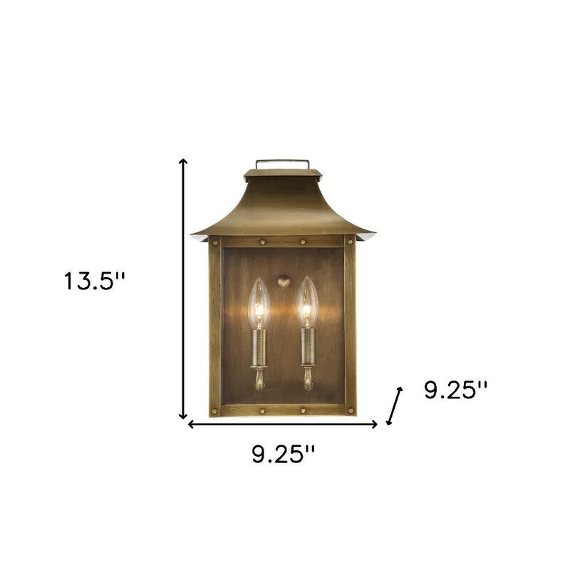 Hivvago Manchester 2-Light Aged Brass Pocket Wall Light