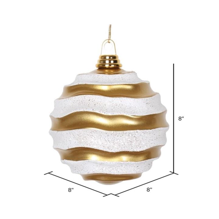 Vickerman Gold-Silver Candy Glitter Wave Ball -