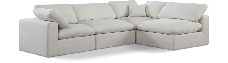 Meridian Furniture Comfy Cream Linen Textured Fabric Modular Sectional