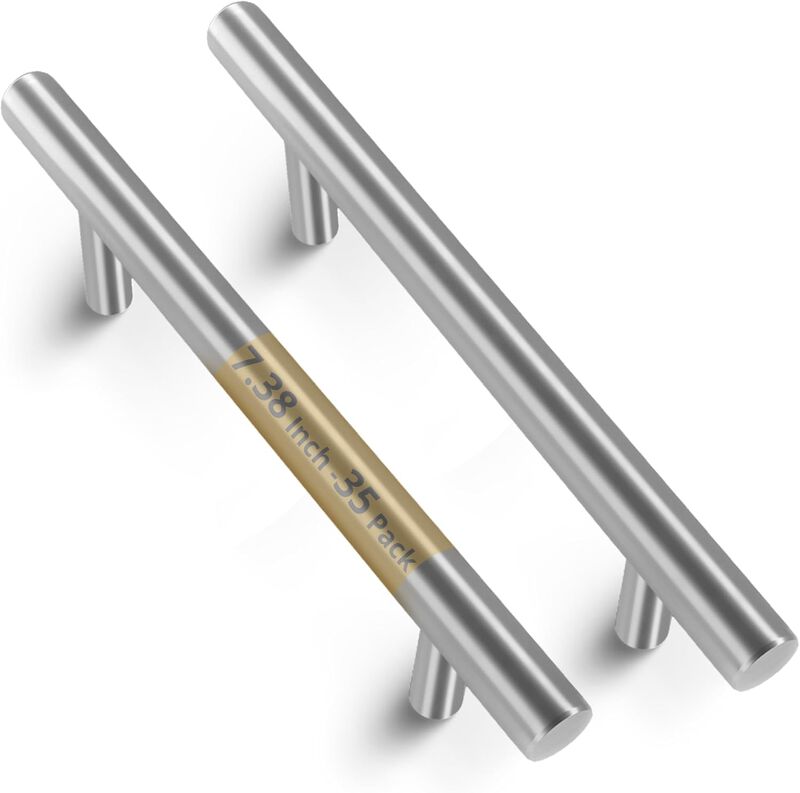 Mega Handles | 35 Pack I Cabinet Pulls 7.38 Inch, Stainless Steel Cabinet Handle Pulls I Ideal for Kitchen Drawer, Cabinets, Door, Cupboard I Hardware for Cabinets - Hole Distance 5 Inch