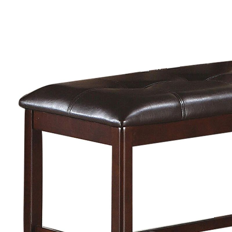 Streamdale Brown Faux Leather Counter Height Bench