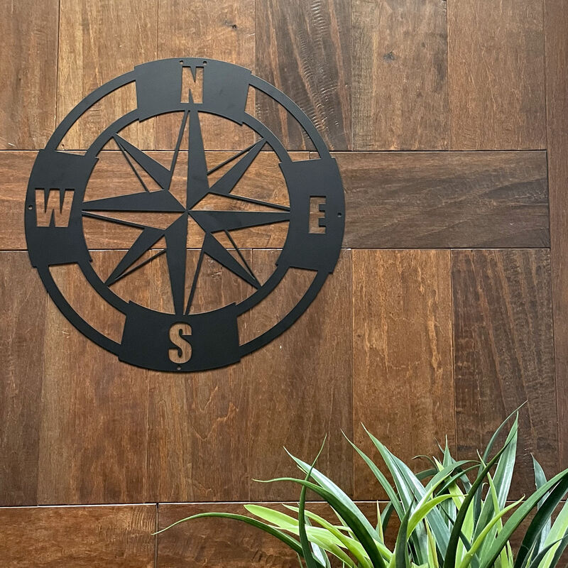 Intricate Metal Compass Rose Wall Art &ndash; 15.5 Inch Diameter image number 6