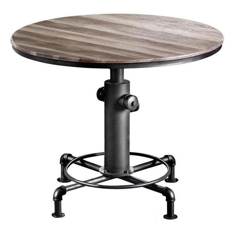 Metal Counter Height Dining Table with Fire Hydrant Inspired Base, Gray-Benzara image number 1