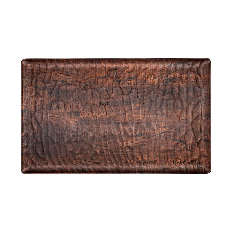 Turgla Composite 20.75" x 12.75" x h:0.5" Rectangular Brown Composite Platter