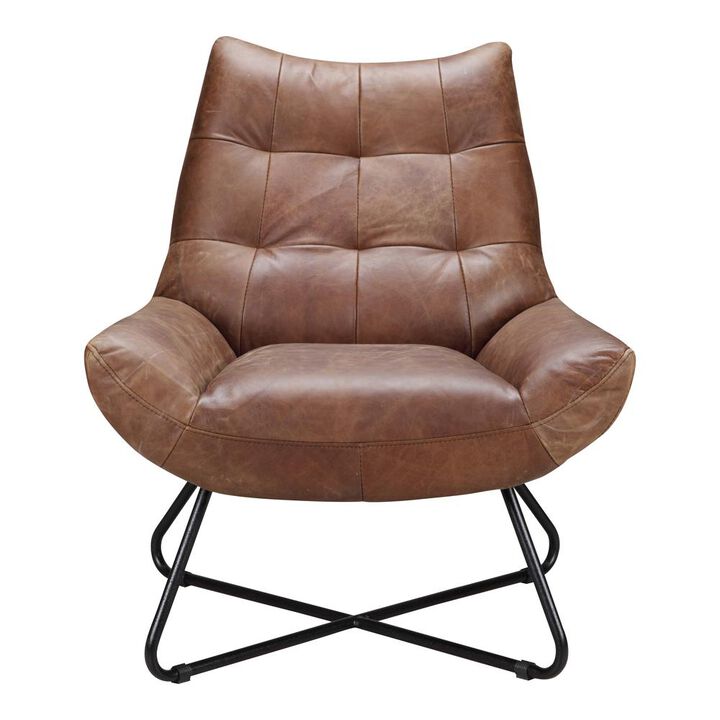 Aged Cappuccino Leather Lounge Chair - Graduate Collection, Belen Kox