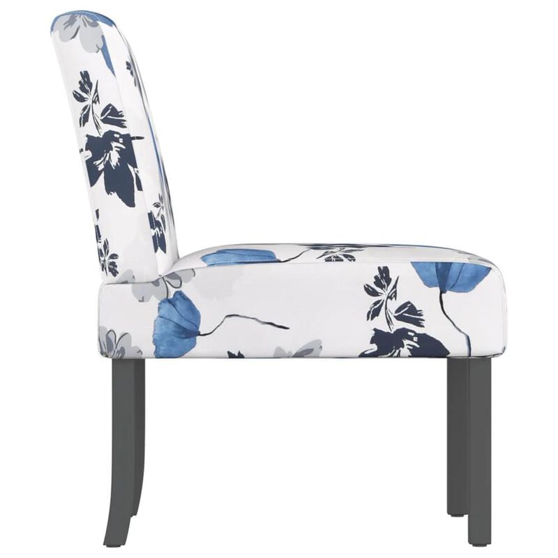 Modern Blue and White Floral Accent Chair