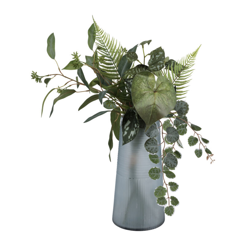 Etched Lines Tapered Vase Blue image number 1