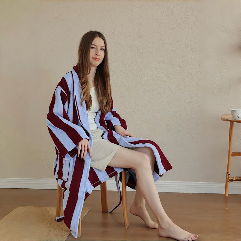 Vintage Cabana Stripe Cotton Bath Robe image number 1