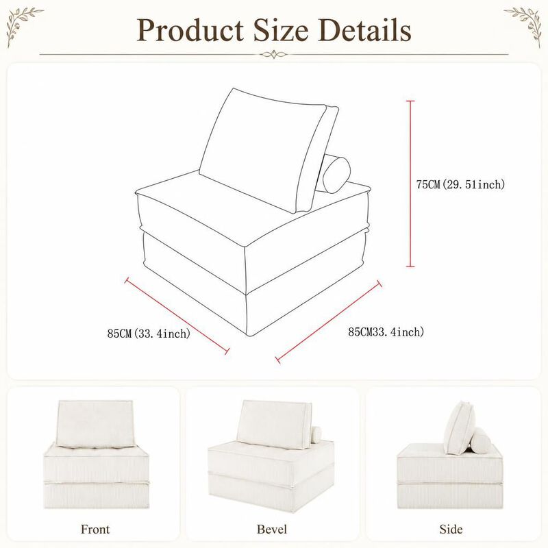 GOODSILO Modular Single Seater Sofa with DIY Multi-Combination Design, Skin-Friendly Fabric for Living Room image number 1