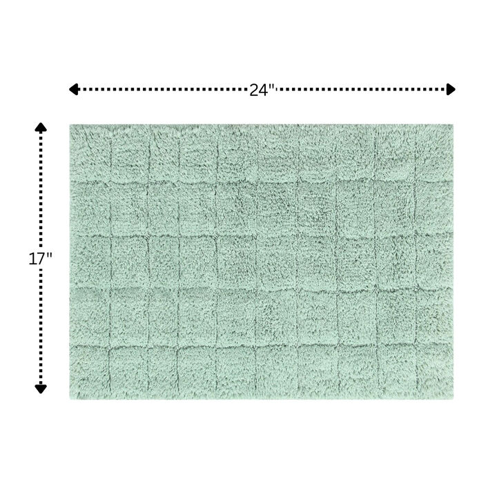Knightsbridge Summer Tile 220 GSF Non Skid Back Bath Rug 17 x 24 - Aqua