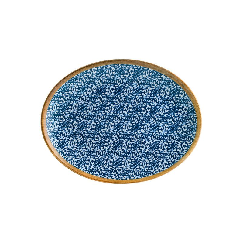 Calif 14.25" x 11" x h:1.25" Oval Decorated Porcelain Platter