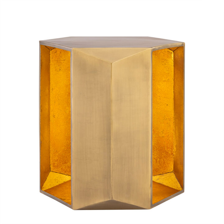Marovenne Gold Hexagon End Table