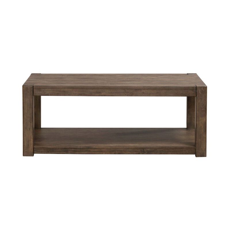 Liberty Furniture Broadmore Living Room Rectangular Cocktail Table - Cobblestone Brown image number 2