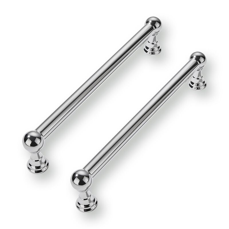CABDM 2 Pack 6 Inch Solid Kitchen Cabinet Handles Poilshed Chrome Heavy Duty Cabinet Pulls Drawer Pulls Cabinet Hardware Kitchen