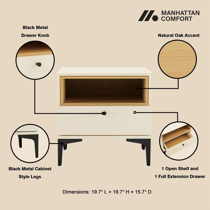 Amara Cream Nightstands (Set of 2)