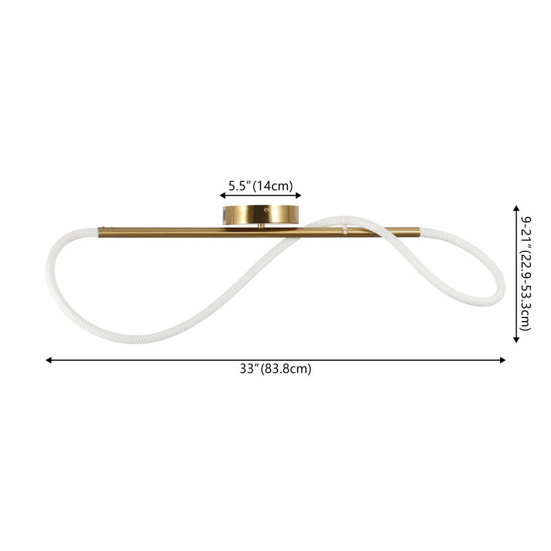 Alessio Contemporary Minimalist 360 Adjustable Silicone Neon Rope Dimmable Linear Integrated LED Flush Mount