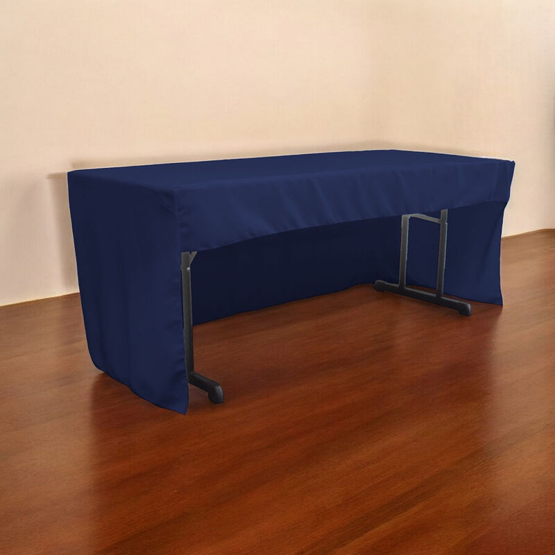 Fitted Tablecloth with Open Back 96x30x30 Inch for Trade Shows and Events image number 1