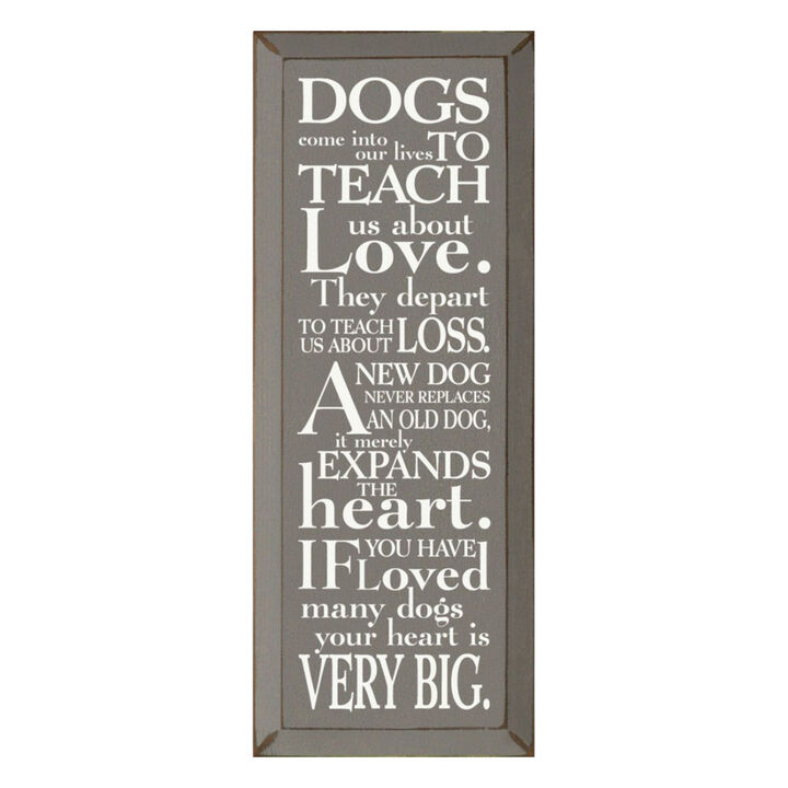 Pet Lover Wood Sign Dogs Teach Us About Love Inspirational Wall Hanging