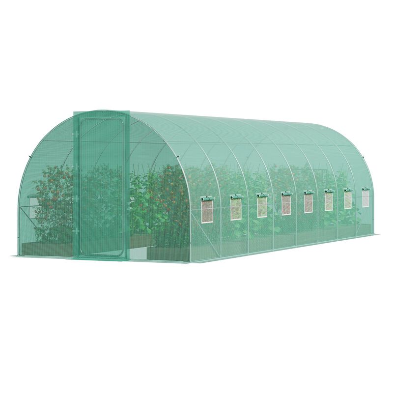 Galvanized Frame Walk-In Greenhouse with All-Weather PE Cover for Plants and Seedlings