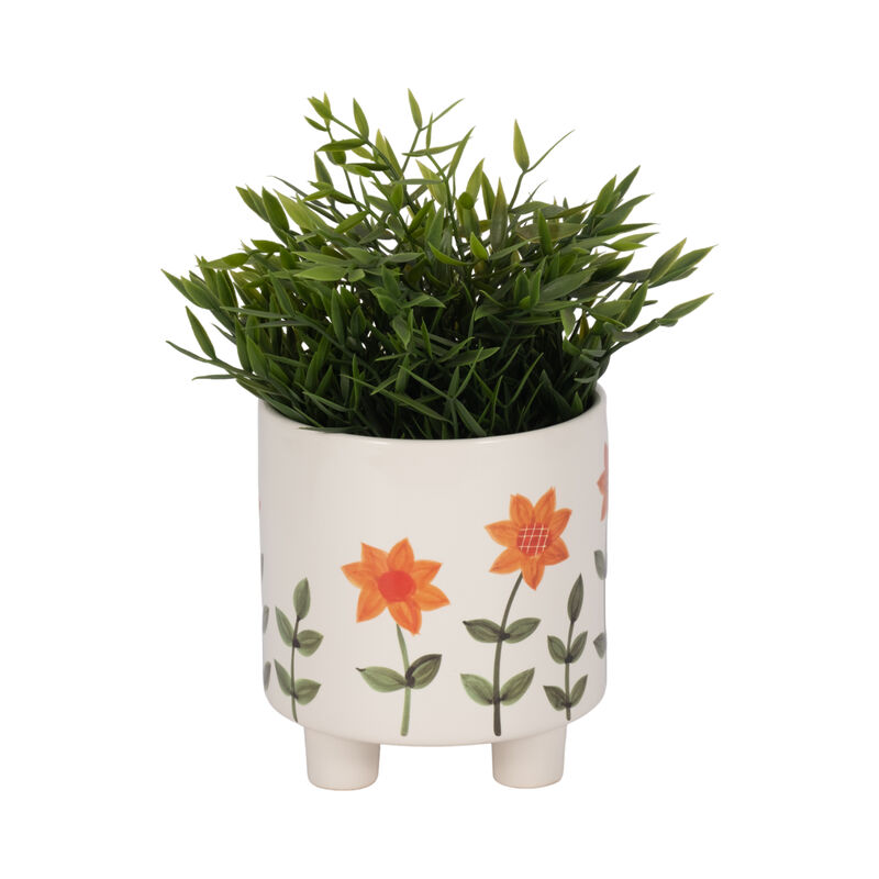 6" Footed Hand Painted Planter, Multi image number 1