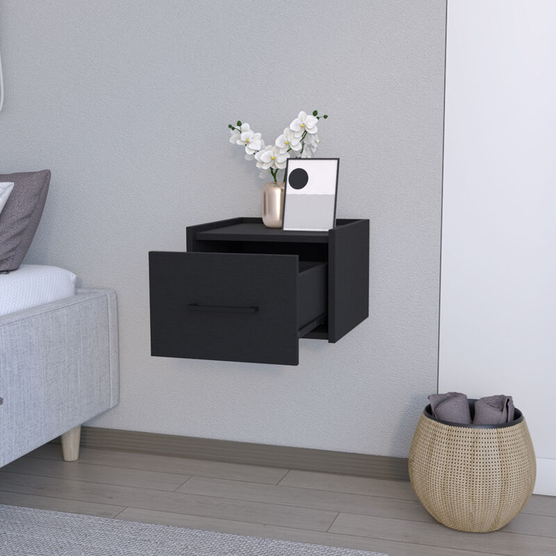 Streamdale Floating Nightstand Calion, Bedroom, Black