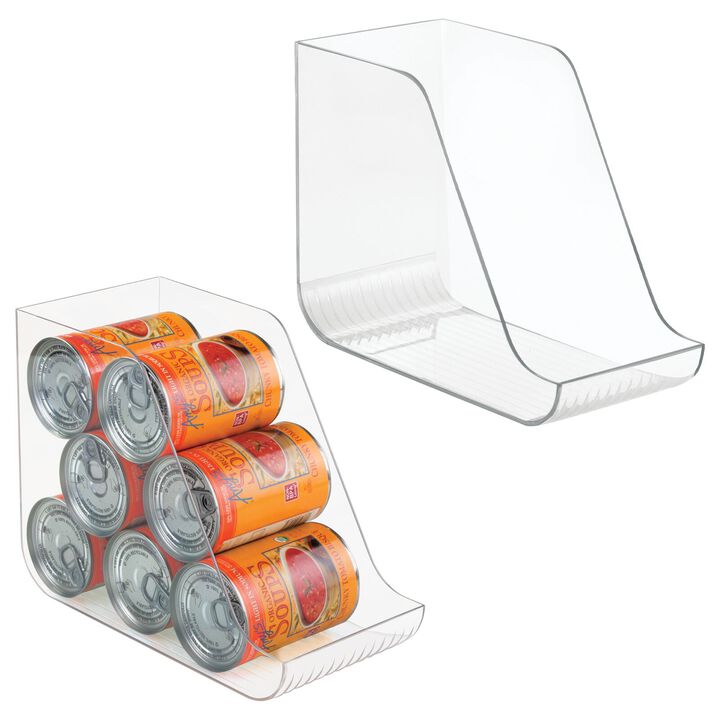 mDesign Plastic Kitchen Storage Organizer Container Bins - 2 Pack - Clear