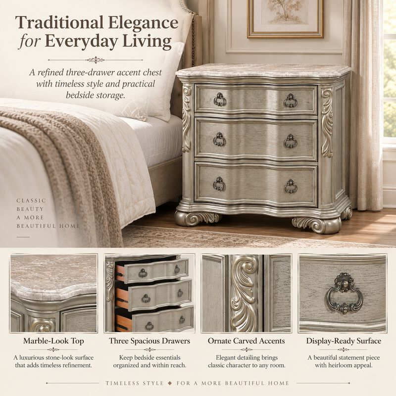 Briquara 3-Drawer Nightstand image number 4