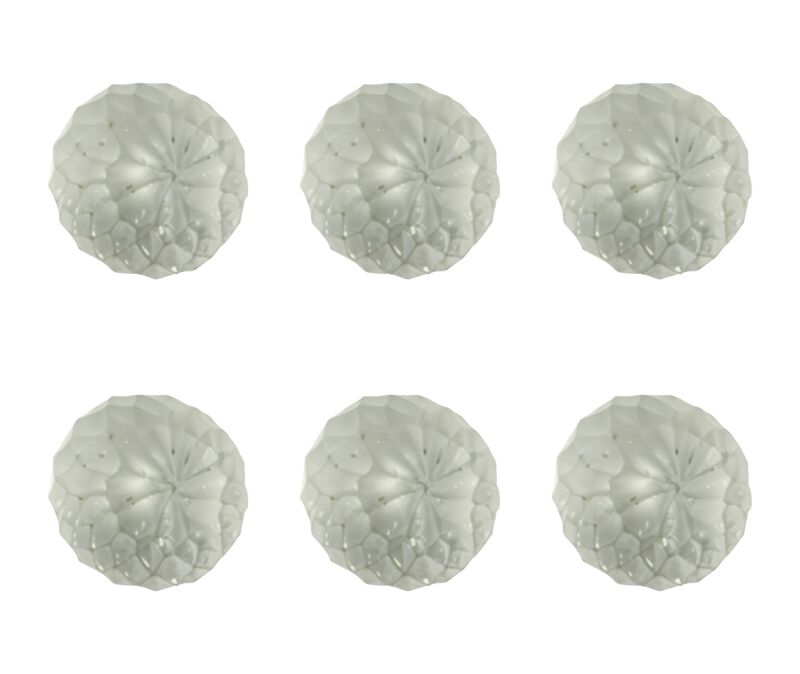 HomeRoots Set of Six White Glass Drawer Pull Knobs image number 3