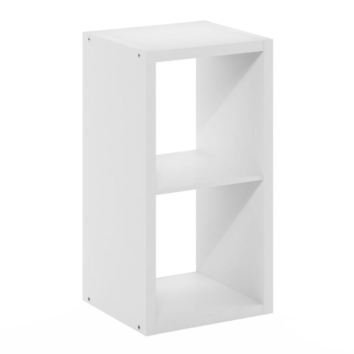Furinno Cubicle Open Back Decorative Cube Storage Organizer, 2, White