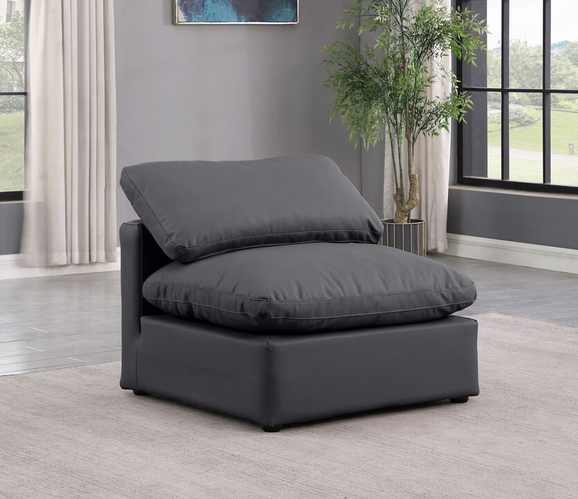 Meridian Furniture Indulge Black Vegan Leather Armless Chair
