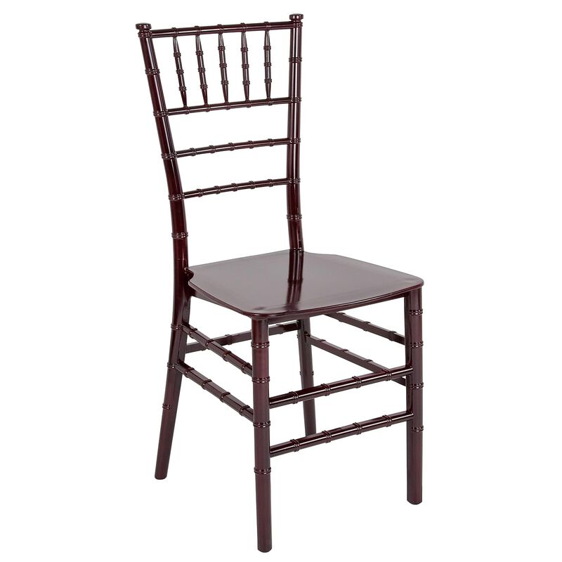 Flash Furniture HERCULES Series Mahogany Resin Stacking Chiavari Chair image number 0