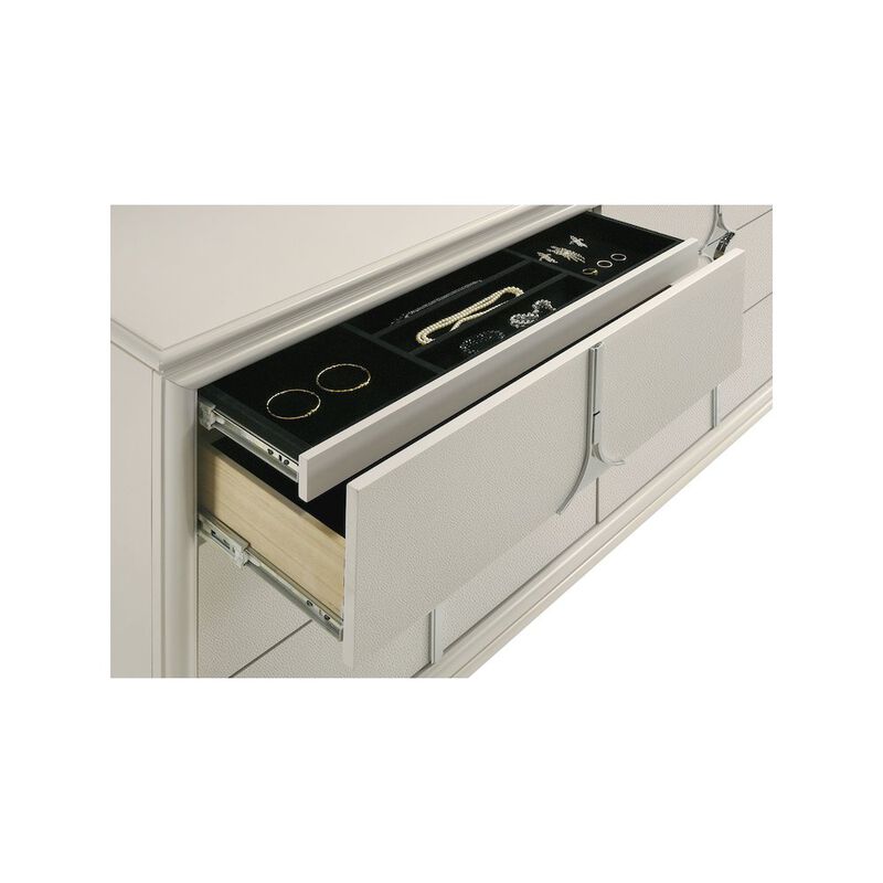 Coaster Co. of America Olivia 6-drawer Dresser and LED Mirror Pearl White image number 4
