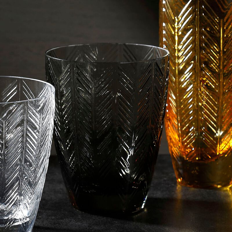 Wine Glasses ZIG ZAG GLASS Grey Set of 6, diam. 3.23", H 3.74" image number 2