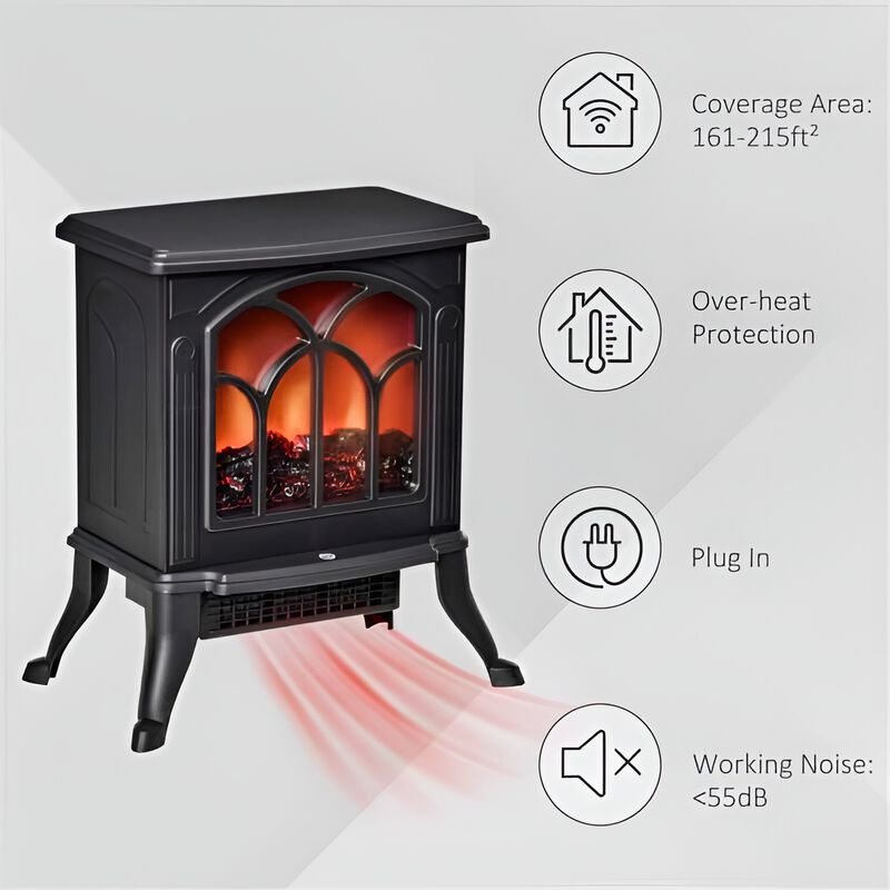 Electric Fireplace Heater Energy-Efficient Indoor Heater with Realistic Flame Effect for Cozy Ambiance image number 4