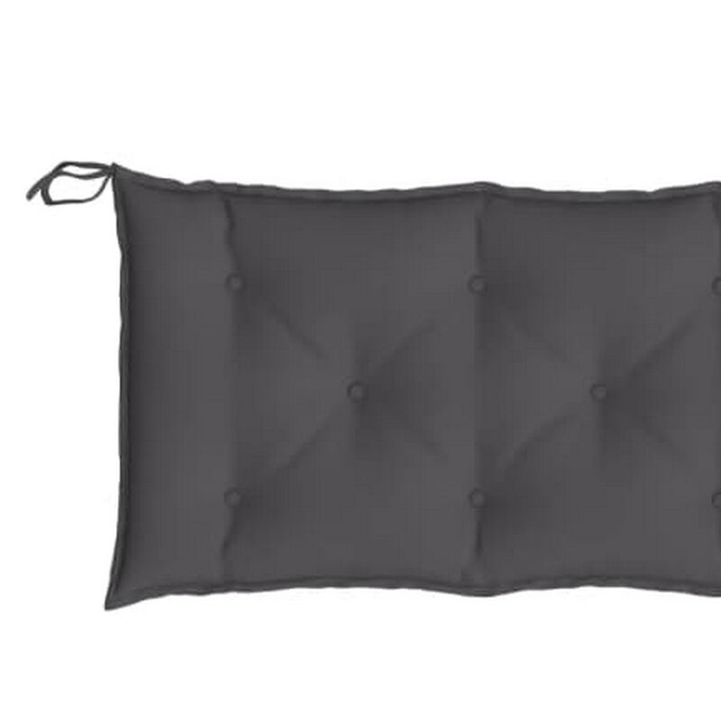 Claire Outdoor Cushion for Bench, Gray Button Tufted Fabric, 71 Inch - Benzara
