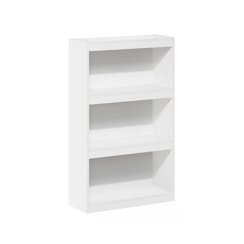 Furinno JAYA Enhanced Home 3-Tier Adjustable Shelf Bookcase, White