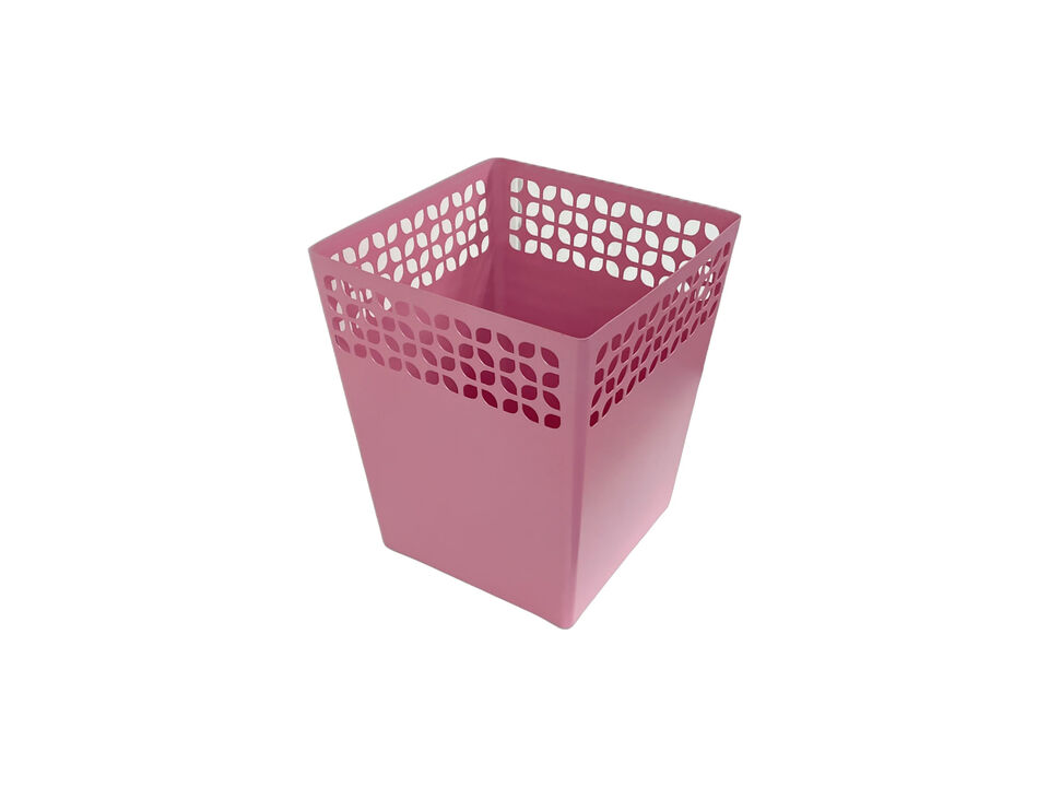 Breeze Block Tapered Metal WasteBin-Pink