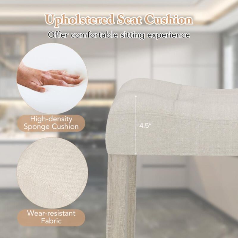 Hivvago Upholstered Counter Height Bar Stool with Curved Saddle-Seat