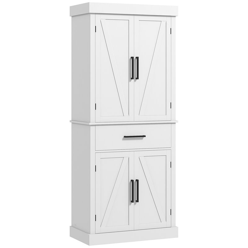 Hivvago Pantry Cabinet with Barn Doors and Adjustable Shelves image number 0