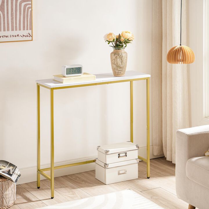 Narrow Entryway Console Table with Space-Saving Design-Gold