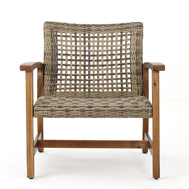 Merax 2 Pieces Outdoor Wicker Club Chairs Set