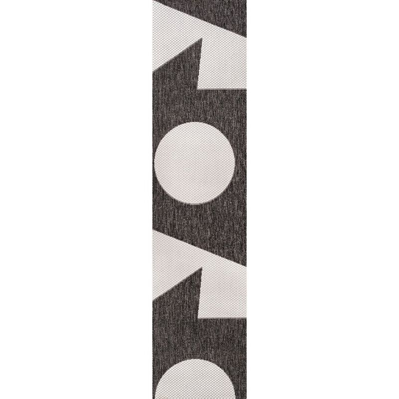 Lucian Modern Geometric Abstract Two-Tone Indoor/Outdoor Area Rug