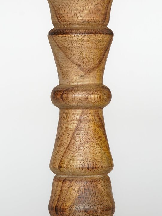 Traditional Wallnut Eco-friendly Handmade Mango Wood Set Of Two 6" & 15" Pillar Candle Holder BBH Homes
