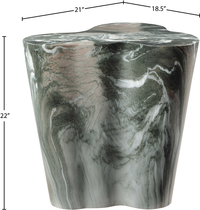 Meridian Furniture Monza Green Marble Finish Concrete End Table image number 7