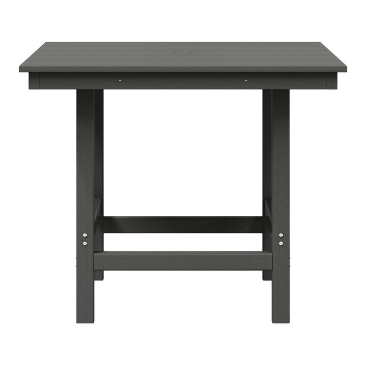 WestinTrends Outdoor HDPE 36" Square Patio Dining Table with Umbrella Hole