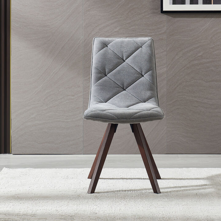 Clihome Dining Chairs Set of 2,Mid Century Modern Chairs with Wood Legs and Fabric Cushion for Dining Room
