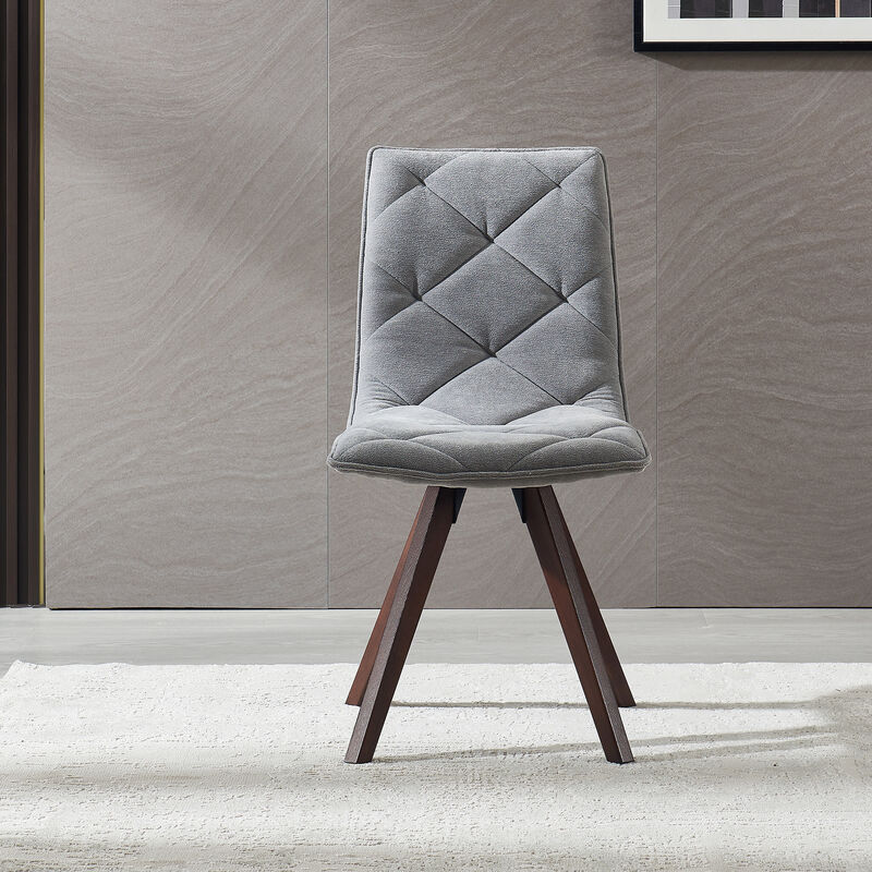 Clihome Dining Chairs Set of 2,Mid Century Modern Chairs with Wood Legs and Fabric Cushion for Dining Room image number 1