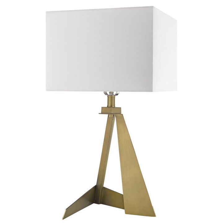 Hivvago 25" Brass Metal Novelty Table Lamp With White Shade